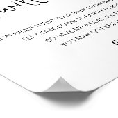 Ich bin dort, wo Memorial-Name Babydusche Poster (Ecke)