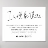 Ich bin dort, wo Memorial-Name Babydusche Poster (Vorne)