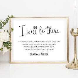 Ich bin dort, wo Memorial-Name Babydusche Poster