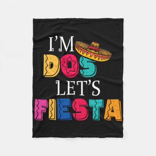Ich bin Dos, lass uns Fiesta Taco Twosday 2. Gebur Fleecedecke (Vorderseite)