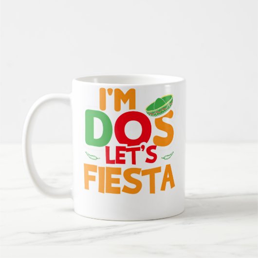 ICH bin Dos Taco Twosday Junge Mädchen 2. Geburtst Kaffeetasse (Links)