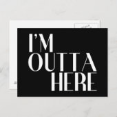 Ich bin draußen, hier ist sonnige Abschied Postkarte (Vorne/Hinten)