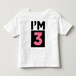 Ich bin drei rosa Shirt am dritten Geburtstag