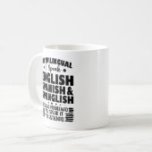 Ich bin dreisprachig und spreche Englisch Spanisch Kaffeetasse (Vorderseite Links)
