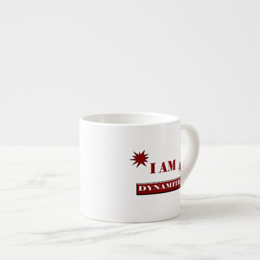 "Ich bin dynamisch" Espressotasse (Vorderseite Rechts)