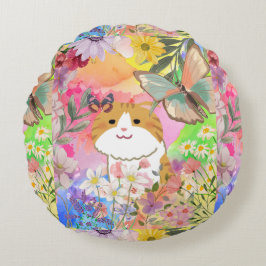 Ich bin echt, von der Blume angetrieben - Niedlich Rundes Kissen