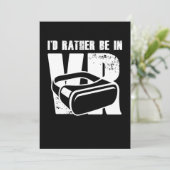 Ich bin eher in VR Virtual Reality Gamer Gaming Gi Einladung (Stehend Vorderseite)