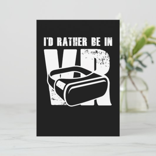 Ich bin eher in VR Virtual Reality Gamer Gaming Gi Einladung (Stehend Vorderseite)