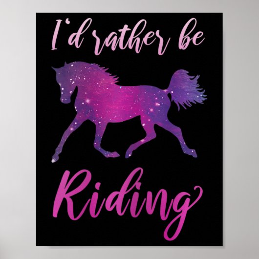Ich bin eher Reitpferd auf dem Pferderücken Poster (Vorne)