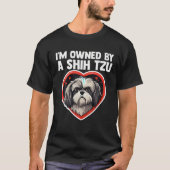 Ich bin Eigentum eines schiitischen Tzu Lover Herz T-Shirt (Vorderseite)