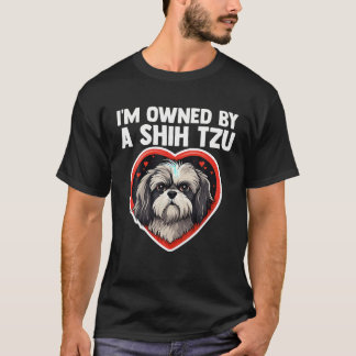 Ich bin Eigentum eines schiitischen Tzu Lover Herz T-Shirt
