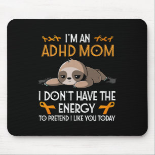 Ich bin ein Adhd Mama Awareness Orange Ribbon Slot Mousepad