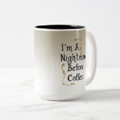 Ich bin ein Albtraum vor Kaffee Zweifarbige Tasse (VorderseiteRechts)