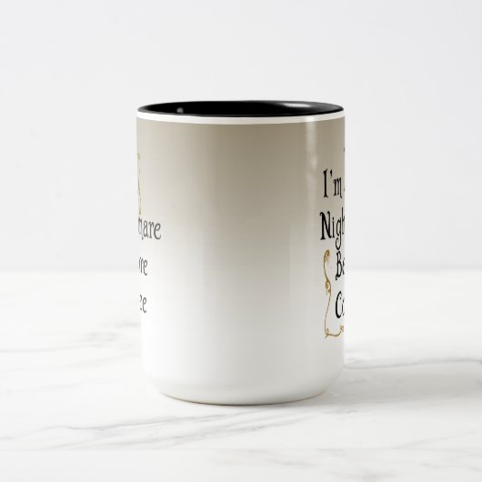 Ich bin ein Albtraum vor Kaffee Zweifarbige Tasse (Mittel)