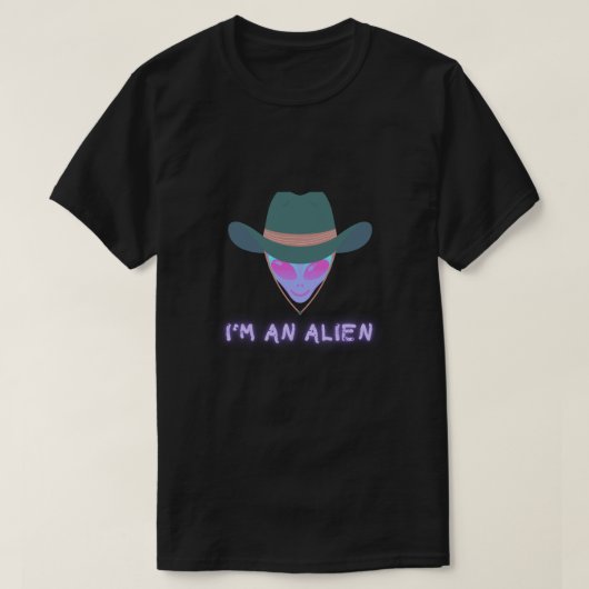 "ICH BIN EIN ALIEN" T-Shirt - Cowboy (Design vorne)