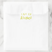 Ich bin ein Alkohol Runder Aufkleber (Tasche)