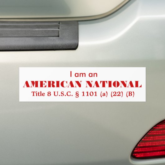 Ich bin ein AMERIKANISCHER NATIONALER Autoaufkleber (Auf Auto)