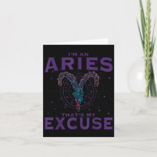 Ich bin ein Aries Zodiac Sign Graphic Art Ram Horo Karte