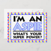 Ich bin ein Aspie. Was ist dein Super-Power? Postkarte (Vorne/Hinten)