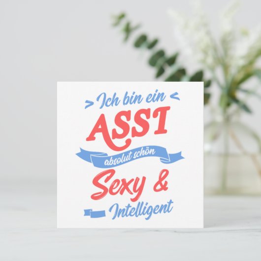 Ich Bin Ein Assi Arbeitslos Hartz 4 Arbeitslosig k Einladung (Stehend Vorderseite)