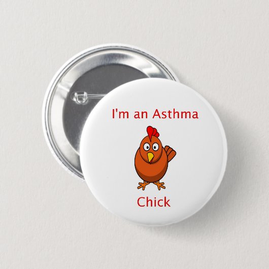 Ich bin ein Asthma-Küken-Button Button (Vorne & Hinten)