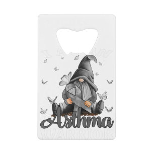 Ich bin ein Asthma Warrior Gray Awareness Ribbon Geldbeutel Flaschenöffner