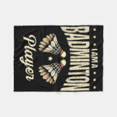 Ich bin ein Badminton Player Racket Shuttle 1 Fleecedecke (Vorderseite (Horizontal))