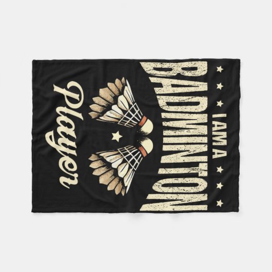 Ich bin ein Badminton Player Racket Shuttle 1 Fleecedecke (Vorderseite (Horizontal))