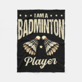 Ich bin ein Badminton Player Racket Shuttle 1 Fleecedecke (Vorderseite)