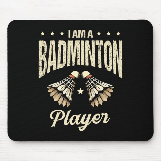 Ich bin ein Badminton Player Racket Shuttle 1 Mousepad (Vorne)