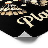 Ich bin ein Badminton Player Racket Shuttle 1 Poster (Ecke)