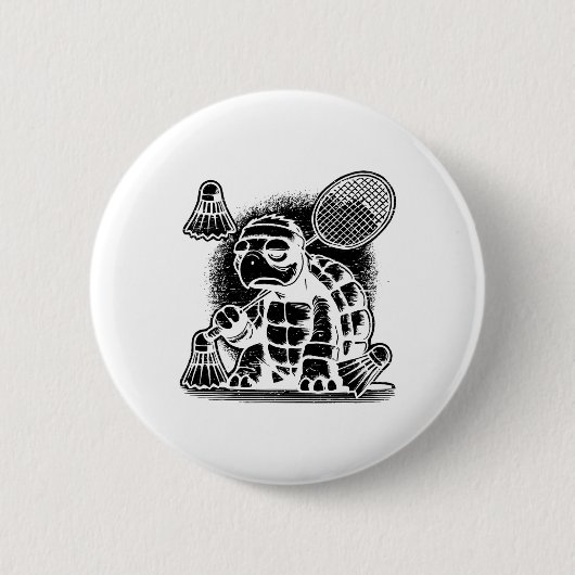Ich bin ein Badminton Player Racket Shuttle Button (Vorderseite)