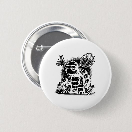 Ich bin ein Badminton Player Racket Shuttle Button (Vorne & Hinten)