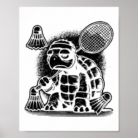 Ich bin ein Badminton Player Racket Shuttle Poster (Vorne)