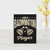Ich bin ein Badminton-Spieler-Schläger-Shuttle Karte (Gelbe Blume)