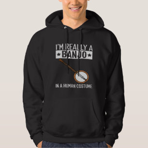 Ich bin ein Banjo in menschlicher Kostümmusik Hoodie