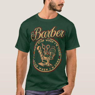 Ich bin ein Barbier Müder Friseur Stange Cool Vint T-Shirt