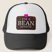 Ich bin ein Bean Devotee, Kaffee Print Trucker Hut Truckerkappe (Vorderseite)