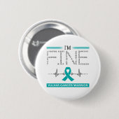Ich bin ein bester Vulvar-Krebskrieger Button (Vorne & Hinten)