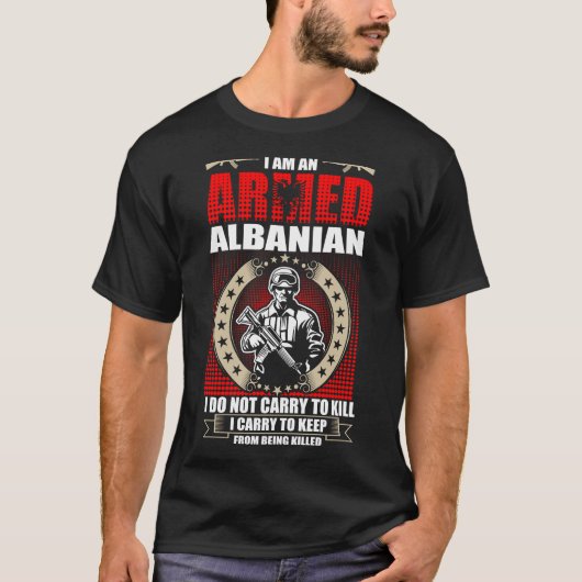 Ich bin ein bewaffneter Albaner T-Shirt (Vorderseite)