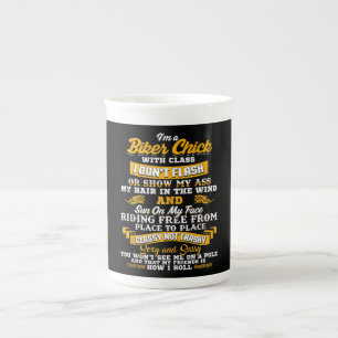 Ich bin ein Biker Chick Geschenk für Motorradliebh Porzellantasse