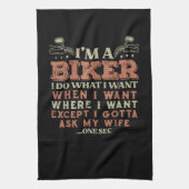 Ich bin ein Biker, ich mache, was ich will, lustig Geschirrtuch (Vertikal)