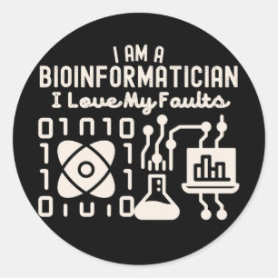Ich bin ein Bioinformatiker, ich liebe meine Fehle Runder Aufkleber