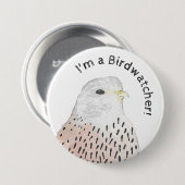 Ich bin ein Birdwatcher Kestrel Button (Vorne & Hinten)
