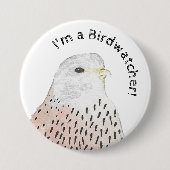 Ich bin ein Birdwatcher Kestrel Button (Vorderseite)