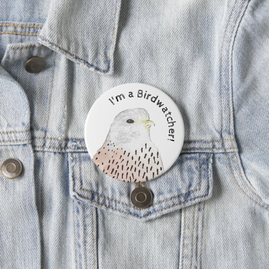 Ich bin ein Birdwatcher Kestrel Button (Beispiel)