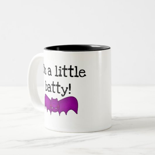 Ich bin ein bisschen Batty Zweifarbige Tasse (Vorderseite Links)