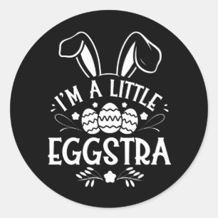 Ich bin ein bisschen eggstra lustiger Hase Osterha Runder Aufkleber