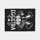 Ich bin ein bisschen eggstra lustiger Hase Ostern Fleecedecke (Vorderseite (Horizontal))