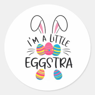 Ich bin ein bisschen eggstra lustiger Osterhase Sü Runder Aufkleber